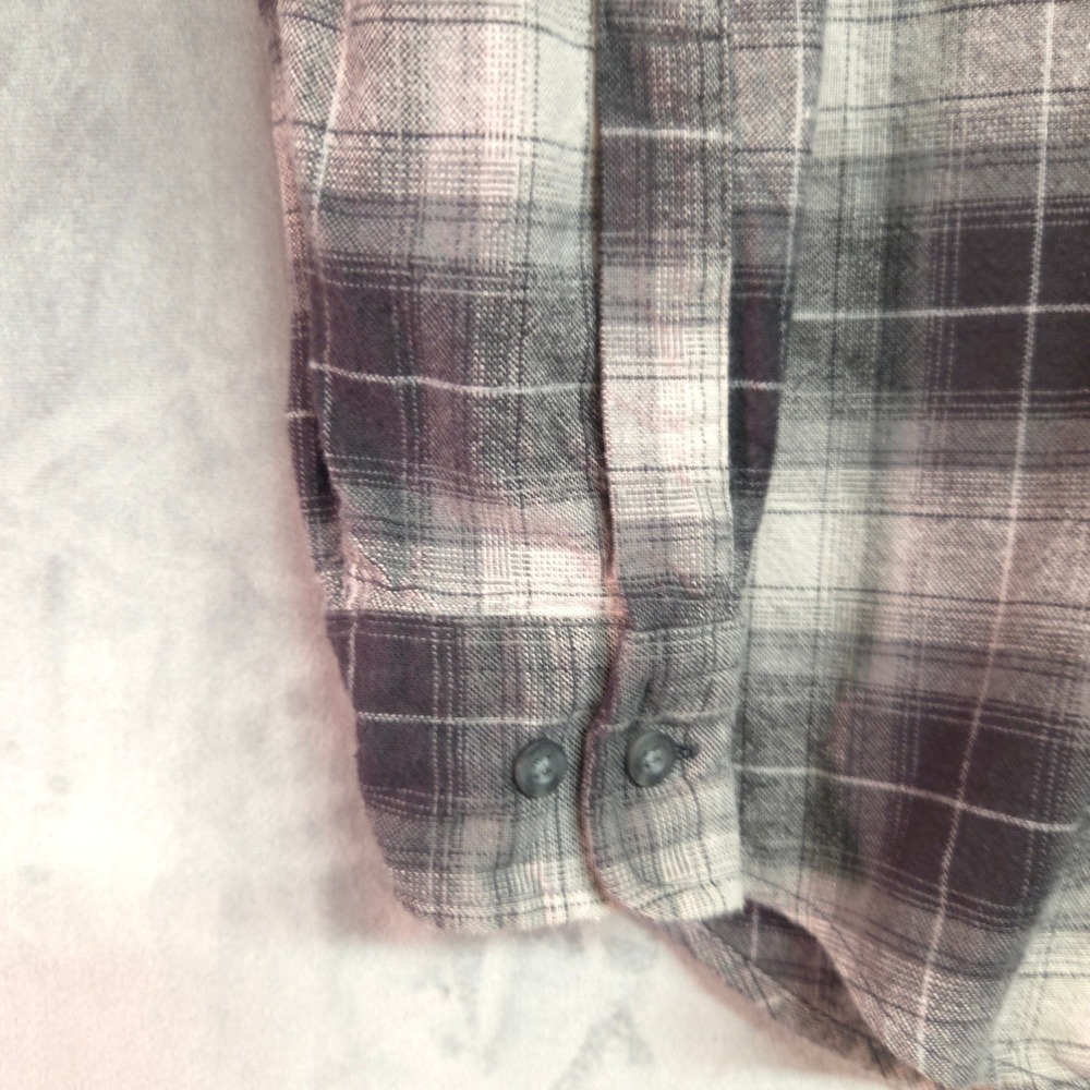Pendleton Mason Flannel Shirt Mens Medium Grey Black Plaid Button Down - Picture 3 of 8
